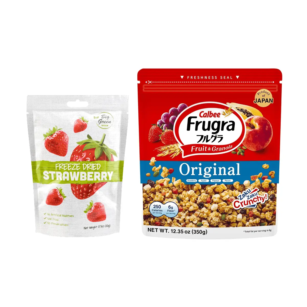 Calbee Fruit Granola Cereal with Freeze-Dried Strawberries - Healthy Breakfast Mix, 370g Calbee Fruit Granola Cereal with Freeze-Dried Strawberries - Healthy Breakfast Mix, 370g