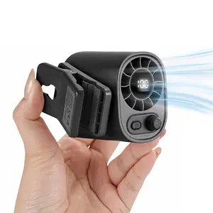 【fathersdaygift-3-day-delivery】JOYTUTUS Portable Car LCD Clip Fan [No Cooling Function] with 360° Rotatable 100 Speed Wind 12V USB Rechargeable 1800mAh Electric Fan Low Noise Mini Fan Clamp Anywhere Adjustable Compact Compact -Summervibes-fathersdaygift