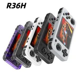 R36H retro handheld game console runs on a Linux operating system, has a built-in 3000mAh battery, 64GB/128GB of internal storage, over 20,000 classic games, more than 10 built-in emulator games,  It can also install games.
