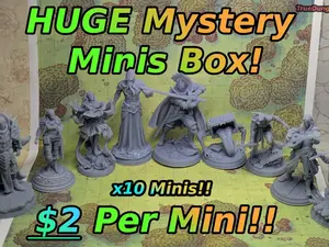 Huge Mystery Mini Box! Random High Quality 10 D&D Miniature Prints | Dungeons and Dragons Figure Pathfinder, TTRPG, 5e