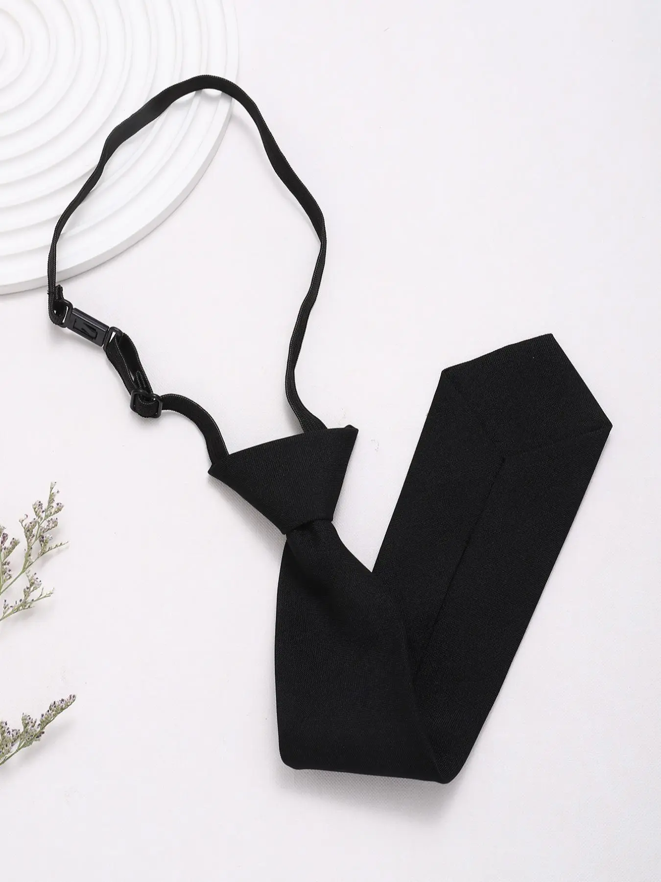 1 Piece Solid Color Tie, Adjustable Tied Neckwear Prom Necktie Plain Ties for Men Women, Casual Elegant Tie Business Formal Dress Shirt Accessory