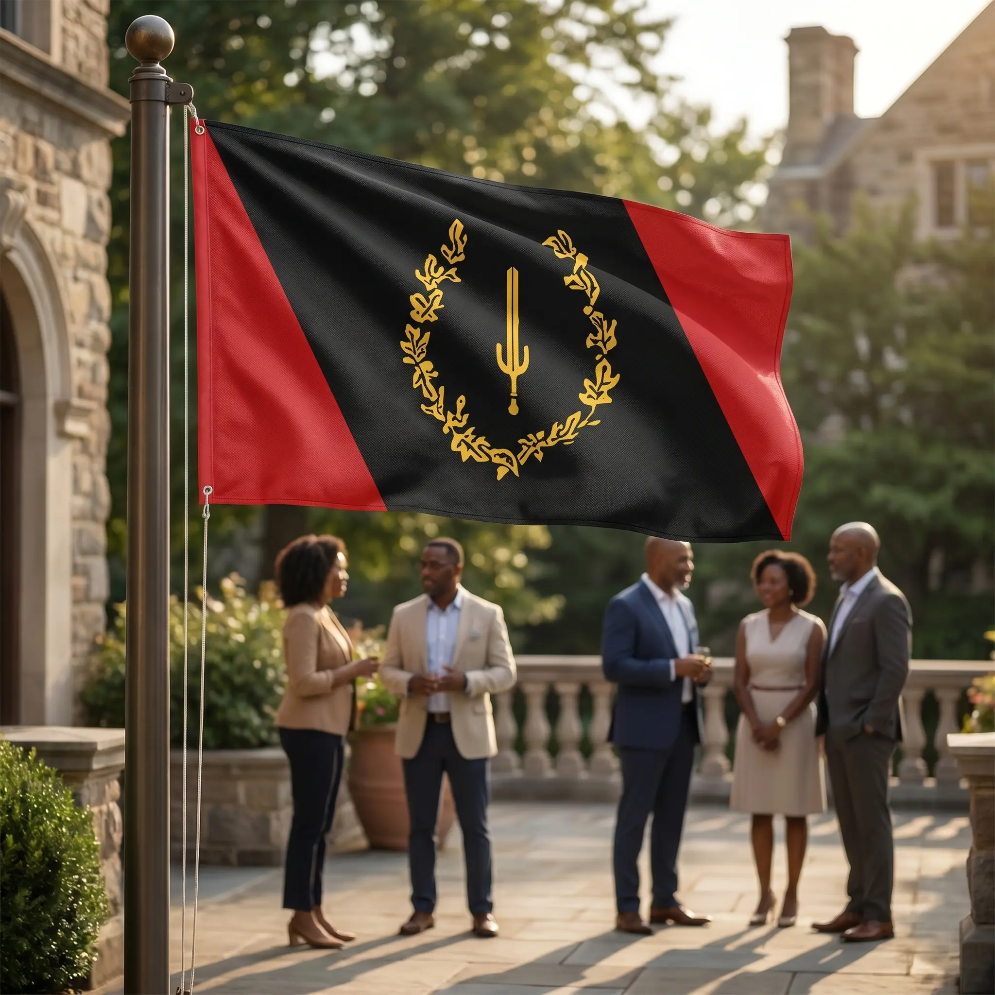 Black American Heritage Flag LiteWeave Pro Series 24x36" 150D Polyester Printed Flag, Indoor-Outdoor Freedom & Black Civil Rights Decor for Labor Day, Veterans, Memorial Day, Vibrant Colors, Brass Grommets, 1-Sided, Non-Embroidered