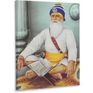 Dopamine DecorBaba Deep Singh Ji Sikh Religious Martyr Portrait Inspirational Poster Canvas Ornaments Print Room Decoration Artistic Photo Wall