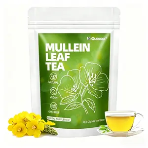 Pure Mullein Leaf Tea - Herbal Supplement for Breathing Support, Natural Vegan GMO Free, 40 Tea Bags for Lung Wellness