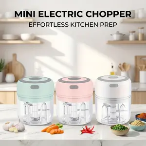 Mini High-Capacity Electric Food Chopper Portable Wireless USB Charging Food Processing Mini Meat Grinder & Garlic Press Home Use: Chop Vegetables, Chili Peppers, Onions, Nuts Baby Food Maker & Kitchen Gadget Easy to Clean