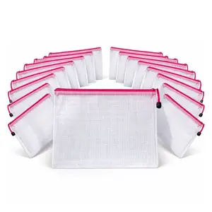 20PCS Waterproof Mesh Zipper Bags – Durable Multipurpose Storage Pouches for Travel, Documents, Cosmetics & Organization