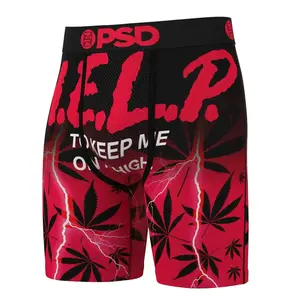 PSD Mens On A High Boxer Brief - Standard Length 7 Inch Inseam, Soft and Breathable Poly Blend Fabric