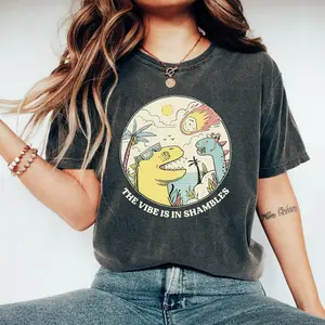 The Vibes Are In Shambles Shirt, Funny Meme T-Shirt, Funny Sarcastic Shirt, Mental Health Shirt, Big Bang Dinosaur Tee, Comfort Colors Shirt