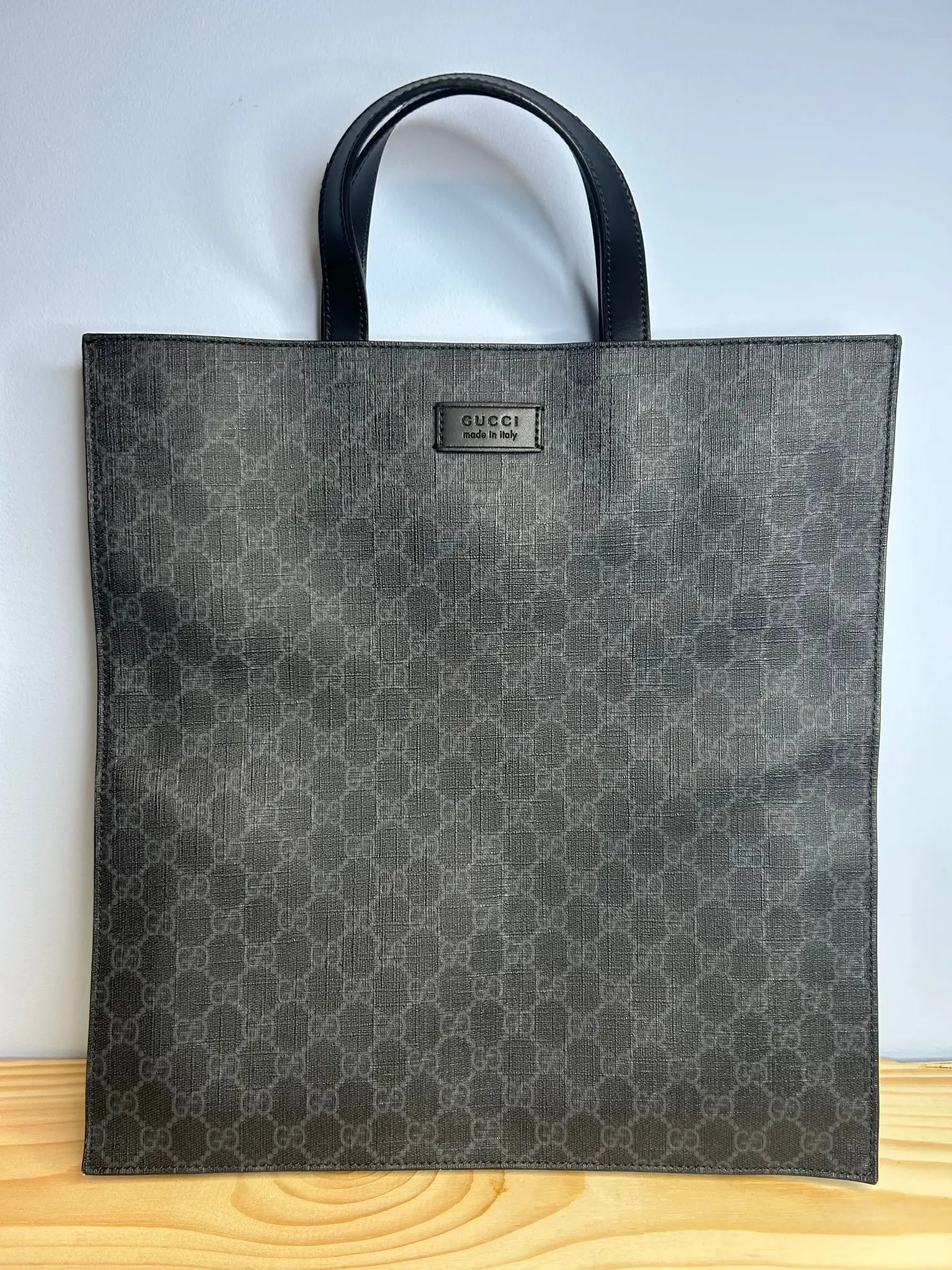 Pre-owned GUCCI canvas tote bags large GG supreme tote tall