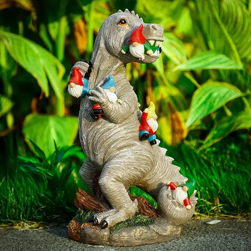 Handcrafted Resin Dinosaur Statue for Garden Decor, Weather-Resistant Outdoor Art Sculpture, Garden Sculptures, Fun Yard Decoration for Kids & Adults
