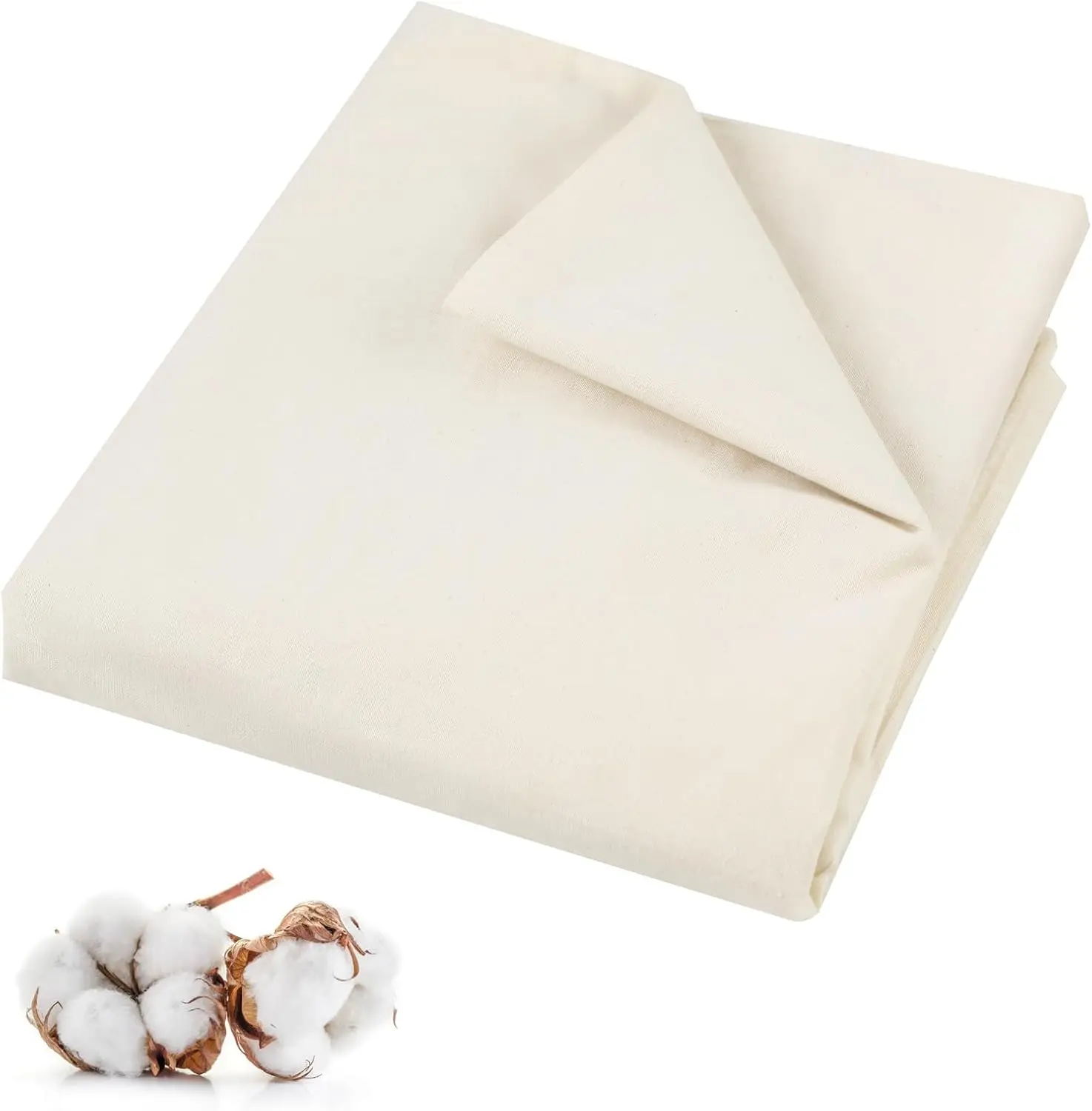 PEASUG 100% Cotton Unbleached Muslin Fabric, 63in x 2yd Medium-Weight Draping Fabric for Sewing, Embroidery