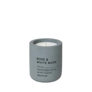 212 MAIN Blomus Small Flintstone Scented Candle - Rose & White Musk Fragrance, Room Decor Aroma Accessory for Camping & Hiking Lighting