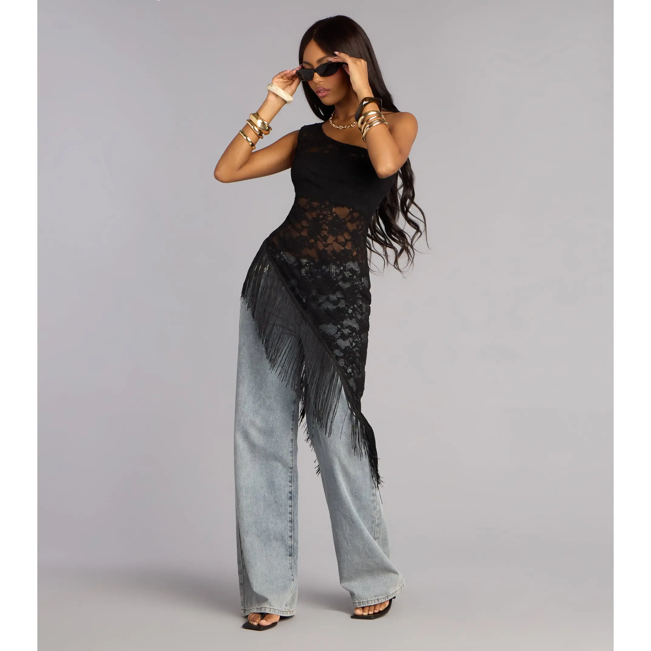 Festival Ready Lace Fringe Top