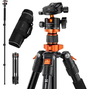 K&F Concept 62 inch DSLR Camera Tripod,Lightweight and Compact Aluminum Detachable Monopod Tripod with 360 Panorama Ball Head Quick Release Plate for Travel and Work K254A1+BH-28L (SA254M1)