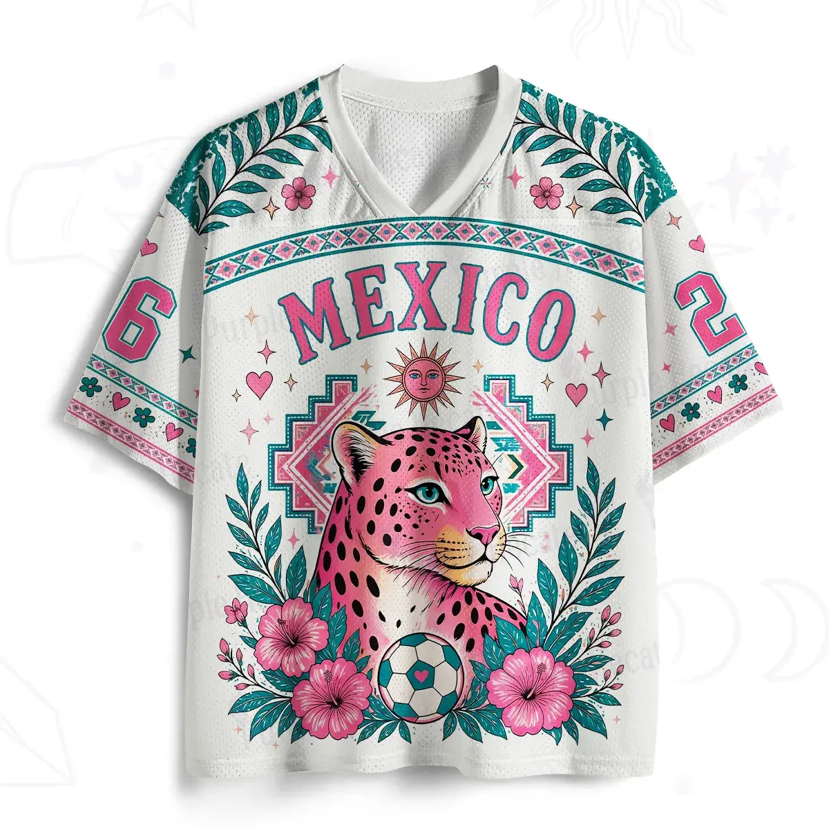 Purplehecate Mexico Wild Jaguar Mesh Jersey, Aztec Soccer Jersey, Graphic Football Shirt, Streetwear Festival Gift For Men