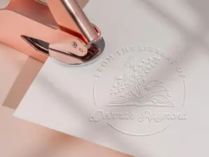 From the Library of Stamp, Personalized Gifts for Book Lovers, Personalized Book Embosser,  Stamp, Library Embosser w Name