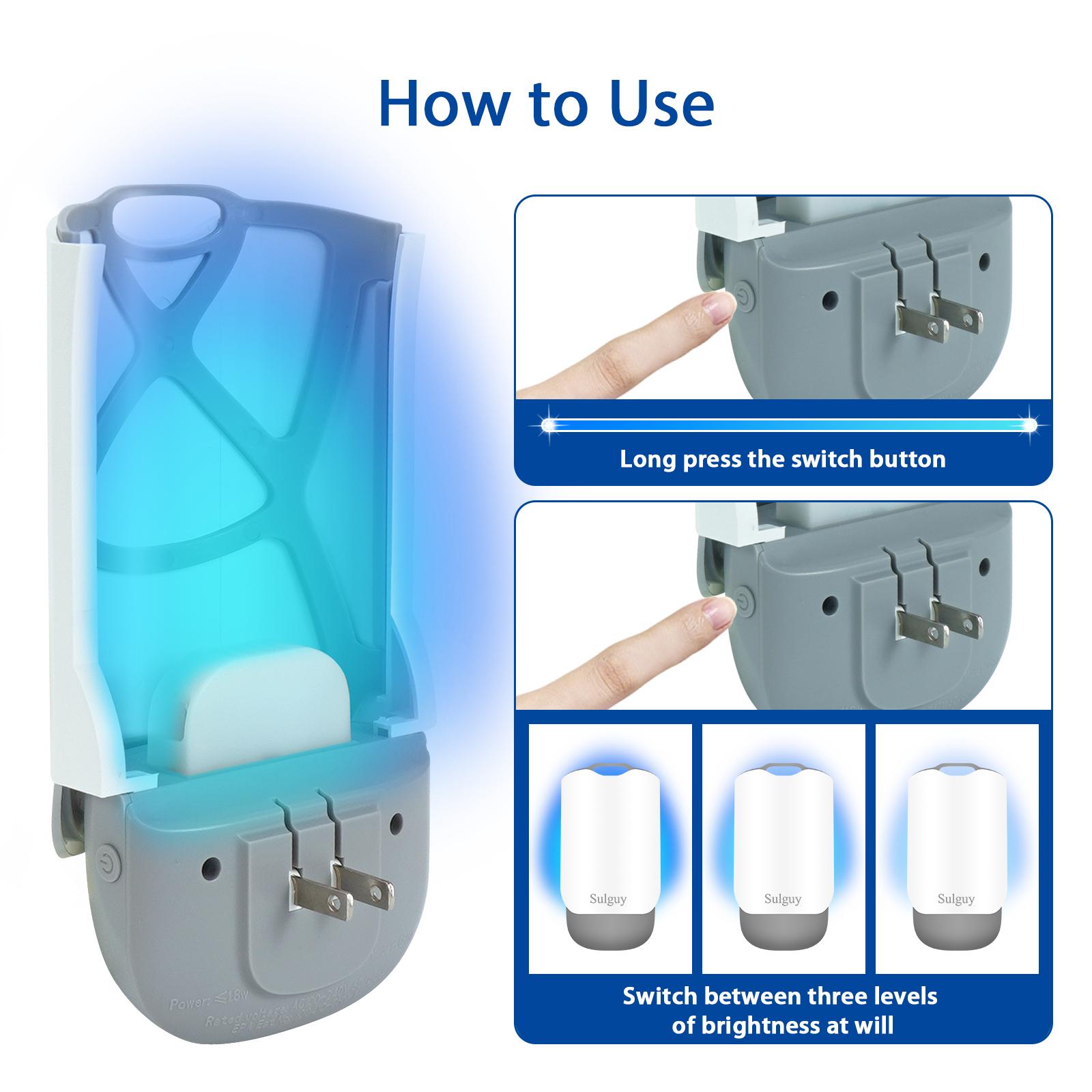 Sulguy Silent Flying Insect Trap & 2 Refill Cartridges – Plug in Gnat Killer & Indoor Bug Catcher for Fruit Flies, Gnats, Moths – Blue-Violet Light + Sticky Board, No Zap No Pop, Pet & Kid Safe