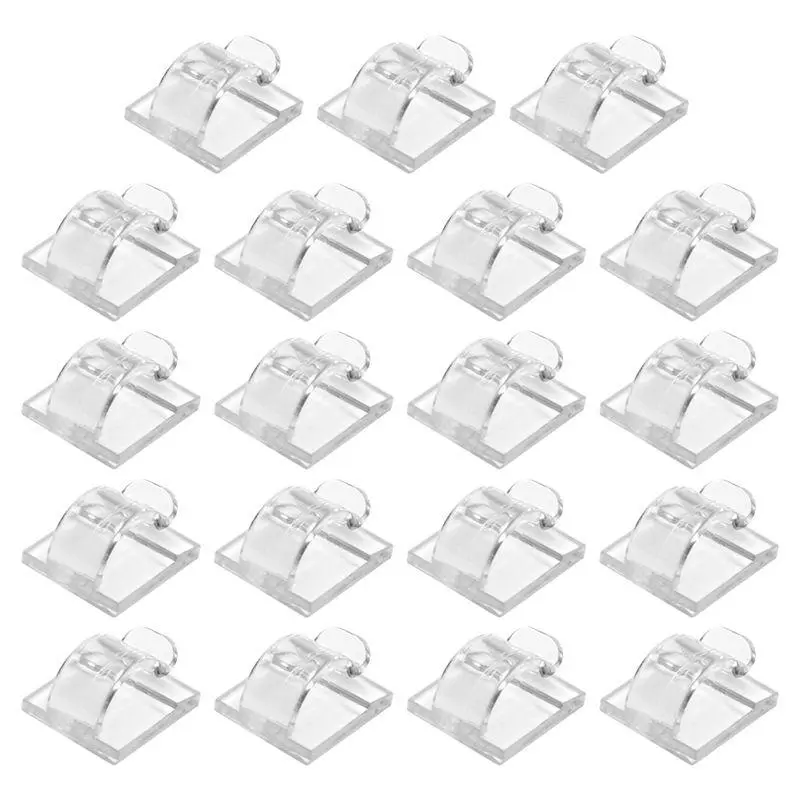 Outdoor string light hooks and clips, 15-pack clear light hooks with 15 waterproof adhesive backing