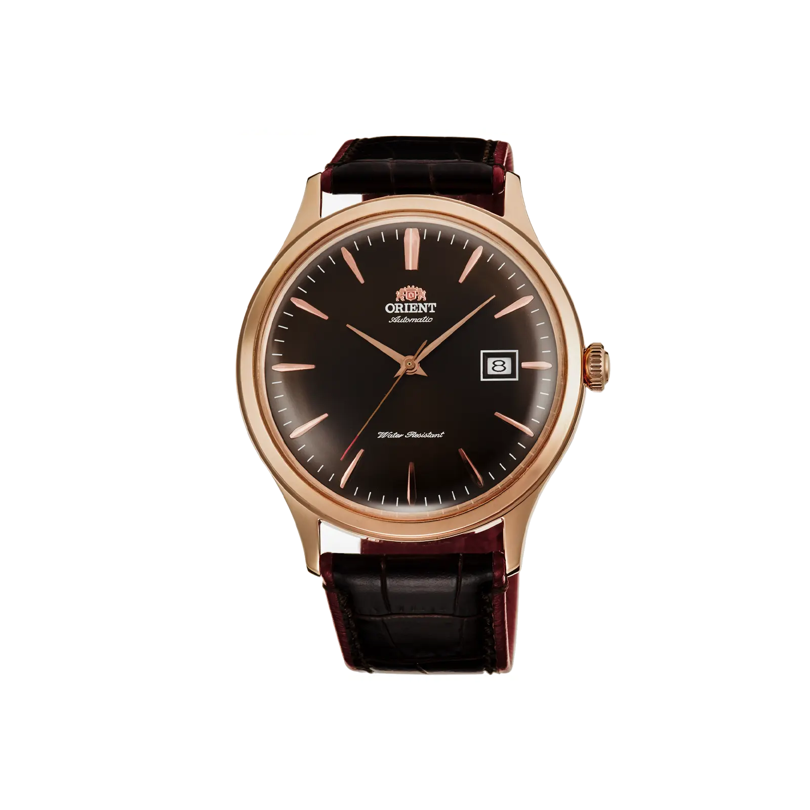 Orient Bambino Version 4 Men's Automatic Analog Watch - 42mm Elegant Round Dial, Durable Leather Strap, Stainless Steel Case, Date Function, TAC08001T0, Durable Watch, Stainless Steel Watch