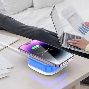 Wireless phone charger with night light , can be used with any phone that has Qi  or has a wireless charging on your phone , make it clutter free Android Device Led Cellphone