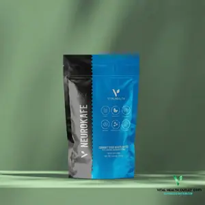 Vital Health Global V-NEUROKAFE Instant Dark Roast Coffee with Probiotics & Fulvic Acid for Cognitive & Gut Health