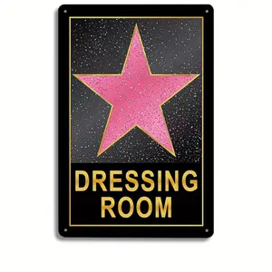 Aluminum Star Dressing Room Poster, 8x12 Inch Vibrant Girl Bedroom Decoration, Modern Home Decor, Metal Tin Sign, Universal Setting, Not Plated