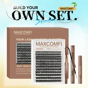Aurora | MaxComfi My Go-To Comfortable Lashes Long-Lasting, Waterproof & Super Soft & Thin Band Too |  Flaunt Flora styleWaterproof Long-Lasting Natural Daily Volume Style Beginner-Friendly DIY Lashes for Flawless Voluminous Look Trendy Must-Have Clusters