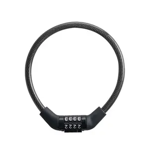 Bicycle Combination Lock, Waterproof Wire Lock, Mountain Bike 4-digit Combination Lock, Sturdy and Durable Anti-theft Lock for Bicycle, Motorcycle