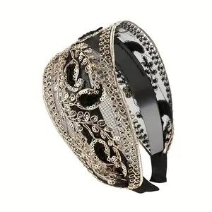 Elegant Wide Headband for Women Non Slip Hair Accessory Featuring a Broad Lace Design to Tame Flyaways This Bohemian style Headband is Perfect for Creating Casual Cute or Vintage Inspired Looks