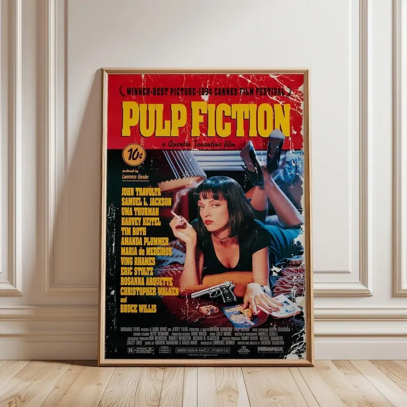 [Sale Up To 50%][No frame, Free Ship] Pulp Fiction Movie Poster, Movie Prints For Cinema Rooms, Wall Art Home Decor, Film Fan Collection, Pulp Fiction movie print, Wall Decor