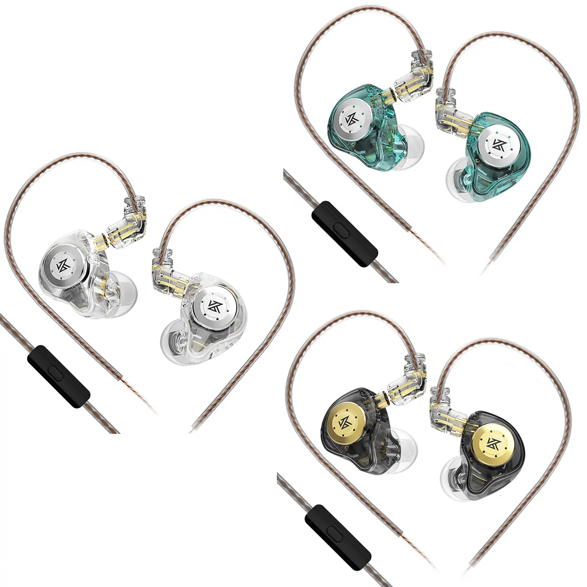 KZ EDX PRO Wired In-Ear Headphones - 10mm Dual Magnetic Circuit Dynamic Driver IEMs with Removable C-Pin Cable, Mic, Deep Bass, Audio Stereo Electronic Water Resistant Gaming Earbuds , Shell, Earbud Headset