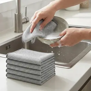 Non-Scratch Steel Dishcloth- Kitchen Cleaning Cloth Set for Kitchen and Household Use