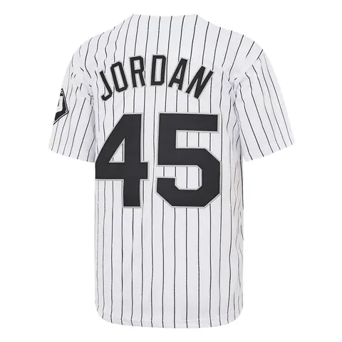 Men's #45 JordanWhite And Black Hip Hop Rap Baseball Jersey Embroidery Sportswear jersey