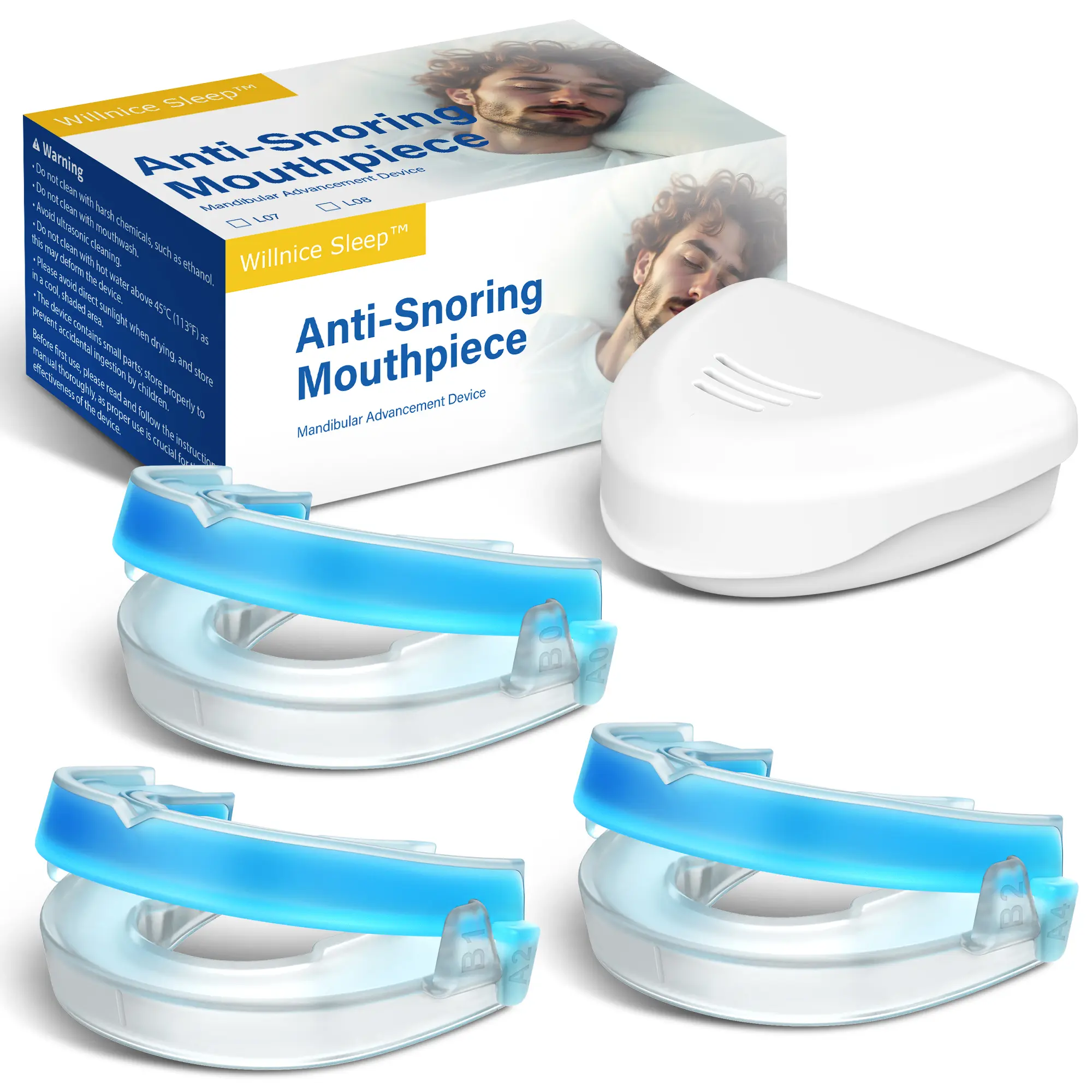 Willnice Anti-Snoring Mouthpiece | FDA Cleared| Ultra Comfortable Anti Snoring Mouth Guard |  Snoring Solution for Men & Women | The Customizable Jaw Support That Actually Works