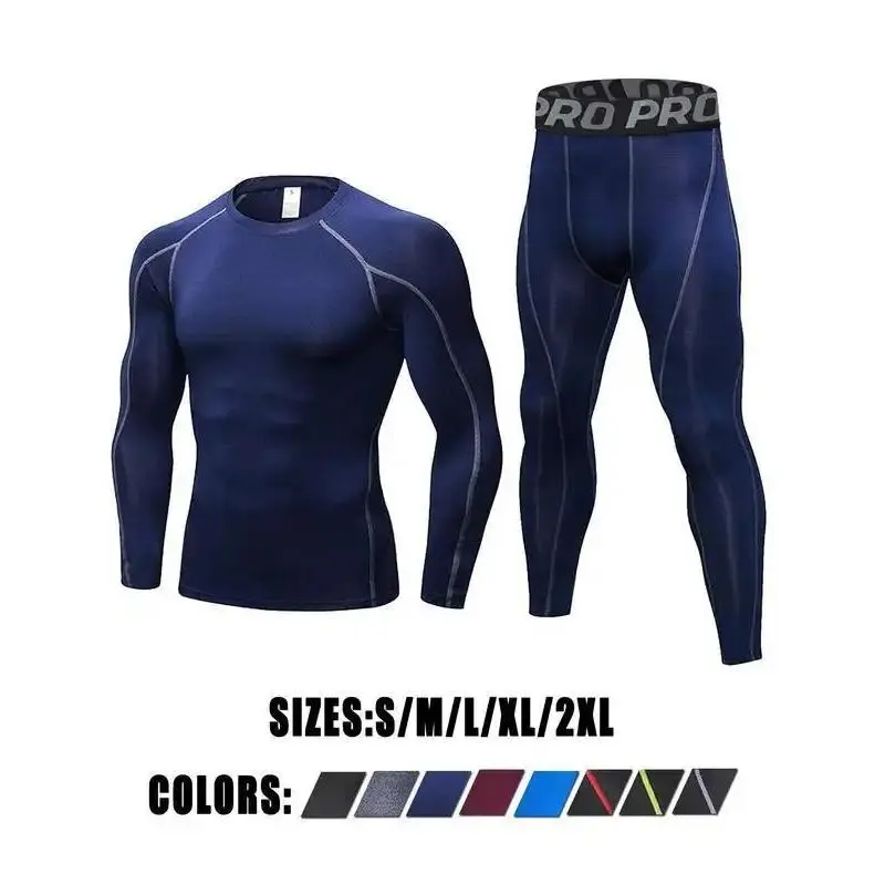 Thermal Underwear Mens Long Johns for Men Thermal Underwear Set Long Sleeve Base Layer Compression Suit Thermals Top & Bottom for Workout Skiing Running Compression Garment