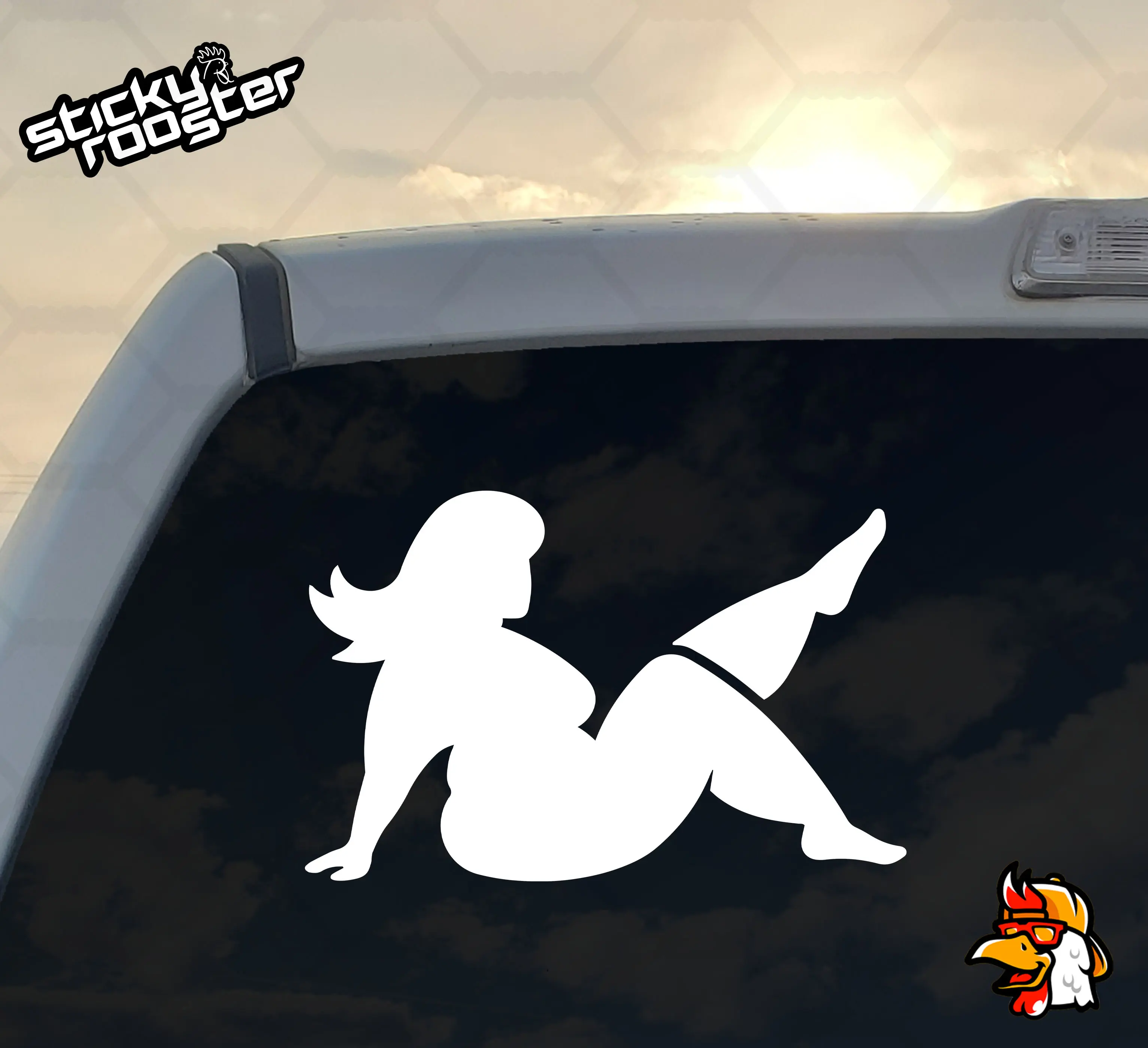 Real Mudflap Girl decal - Thick mud flap girl, fat trucker