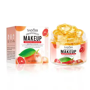 35-Piece Grapefruit Makeup Remover Capsules Multi-Pack, Naturally Nourishing Hydrating Facial Cleanser Gel, Gentle on Skin, Dissolves Waterproof Makeup & Mascara for Daily Cleansing