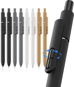 INKSLICK 8 Pack Classic Color Ballpoint Pens, Black White Gray Brown Tone, 1.0mm Medium Point Retractable Fidget Pens, Ultra Smooth Writing with Comfortable Grip, Aesthetic Pens for School, Office & Daily Use, Ideal for Adults, Students, Men & Women