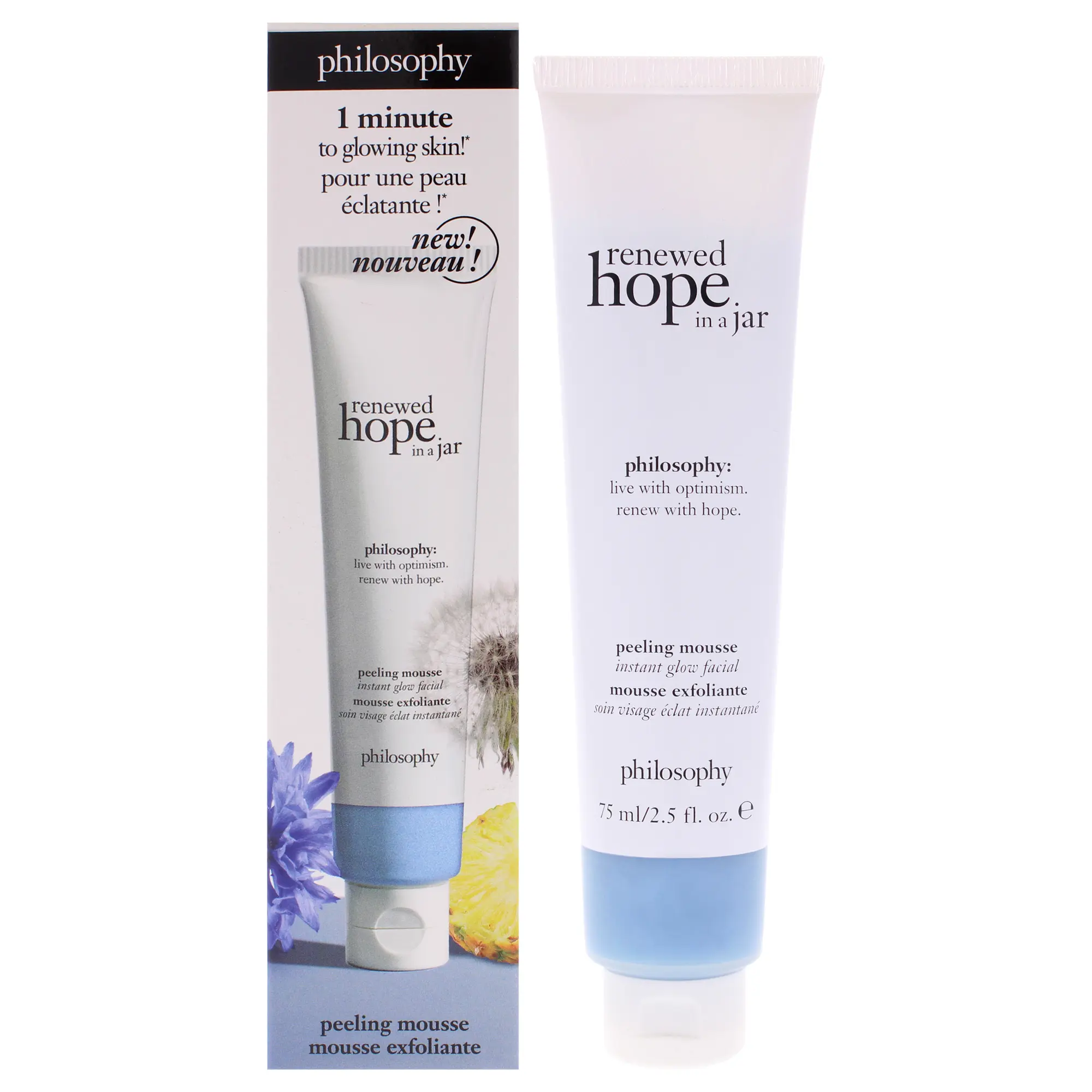 Philosophy Renewed Hope In A Jar Peeling Mousse - Women's 2.5oz Facial Exfoliator, 1-minute Daily Apply, Radiant Skin, Instant Glow, 1-Minute Apply
