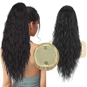 Ponytail Extension Drawstring Ponytail Hair Extensions for Women 26 Inch Long Wavy Synthetic Hairpiece for Women Daily Party Use Curly Wavy