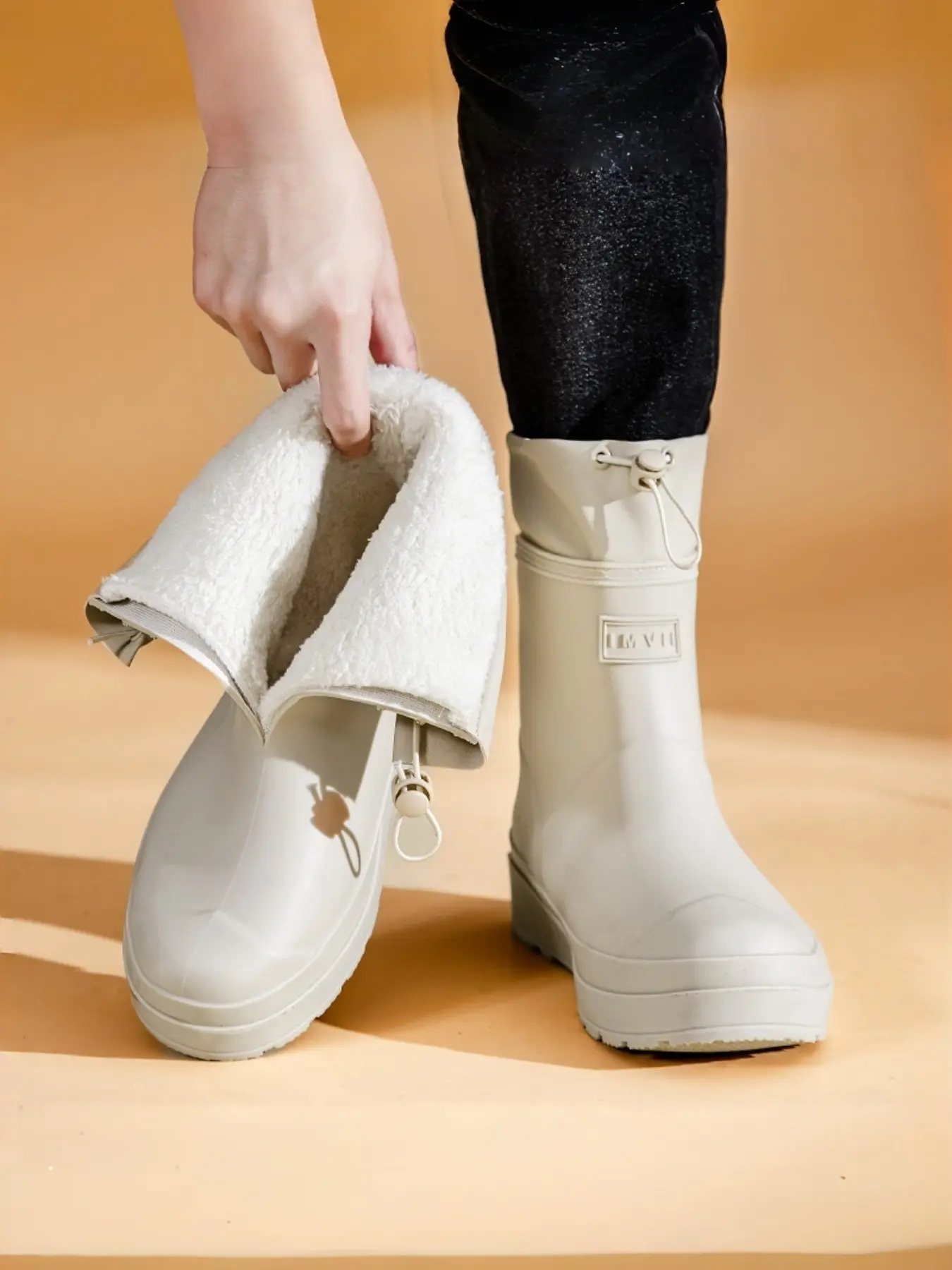 High-Quality Anti-Slip Waterproof Mid-Calf Adjustable Duck Boot Rain Boots, Casual Warm Boots, Perfect for Beach Travel & Kitchen Use, Comfortable and Durable, Slip Resistant Boots, Waterproof Footwear, Rain Shoes