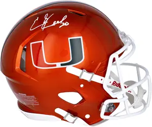 Ed Reed Miami Hurricanes Autographed Riddell Flash Alternate Speed Authentic Helmet - Fanatics Authentic Certified