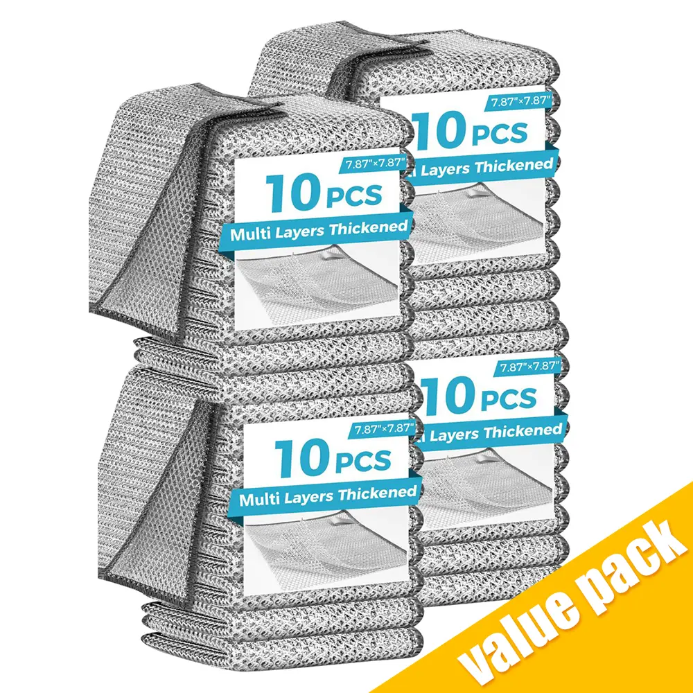 Multi-Purpose Stainless Steel Scrubber Kit Available In 10 Pack & 20 Pack, Reusable Washable Dish Scouring Sponges For Kitchen Cookware And Daily Household Cleaning