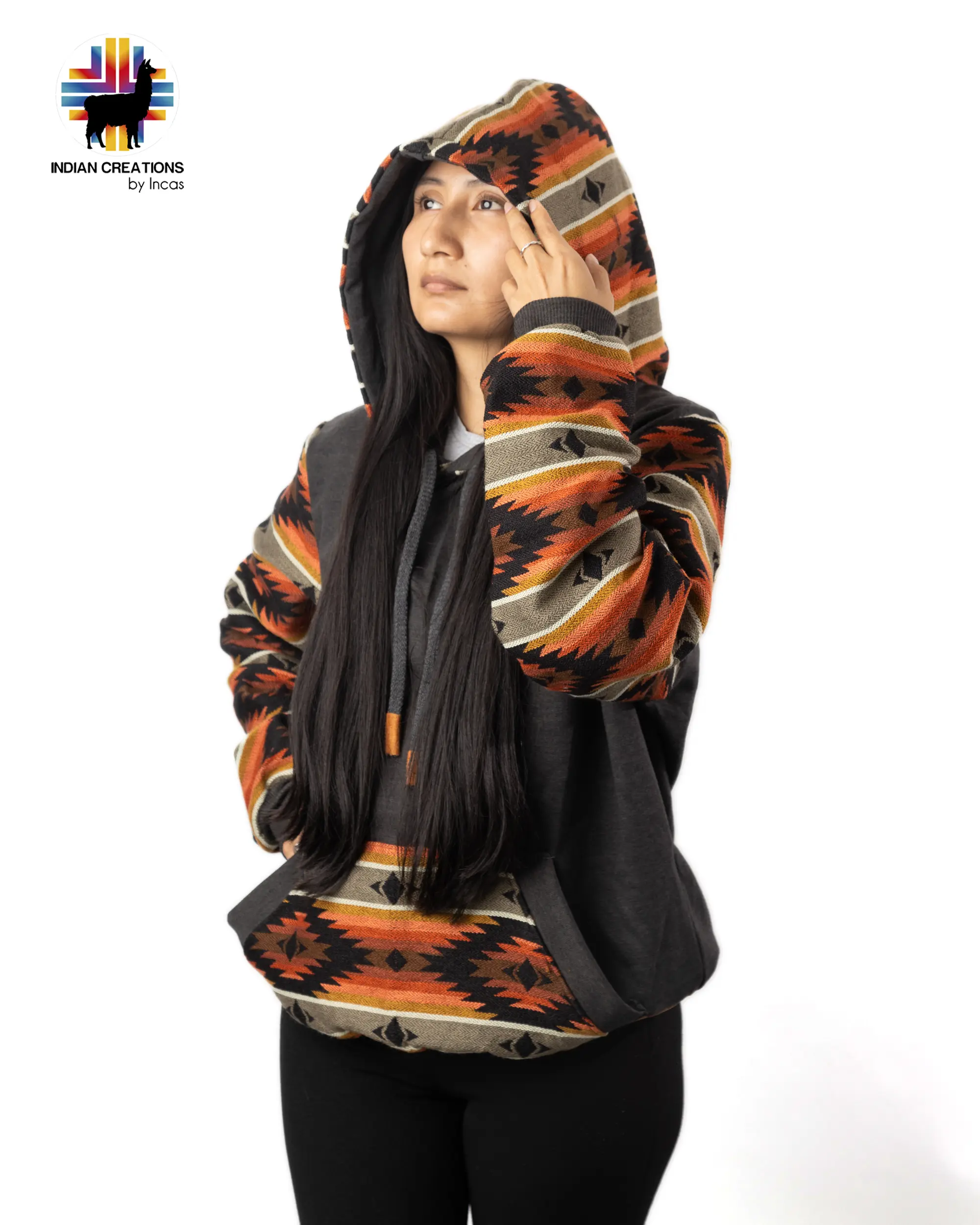 Cotton Hoodie. Handcrafted by Indigenous Hands. Super Soft with Hood. Unisex. Machine Washable. Gift Ideas