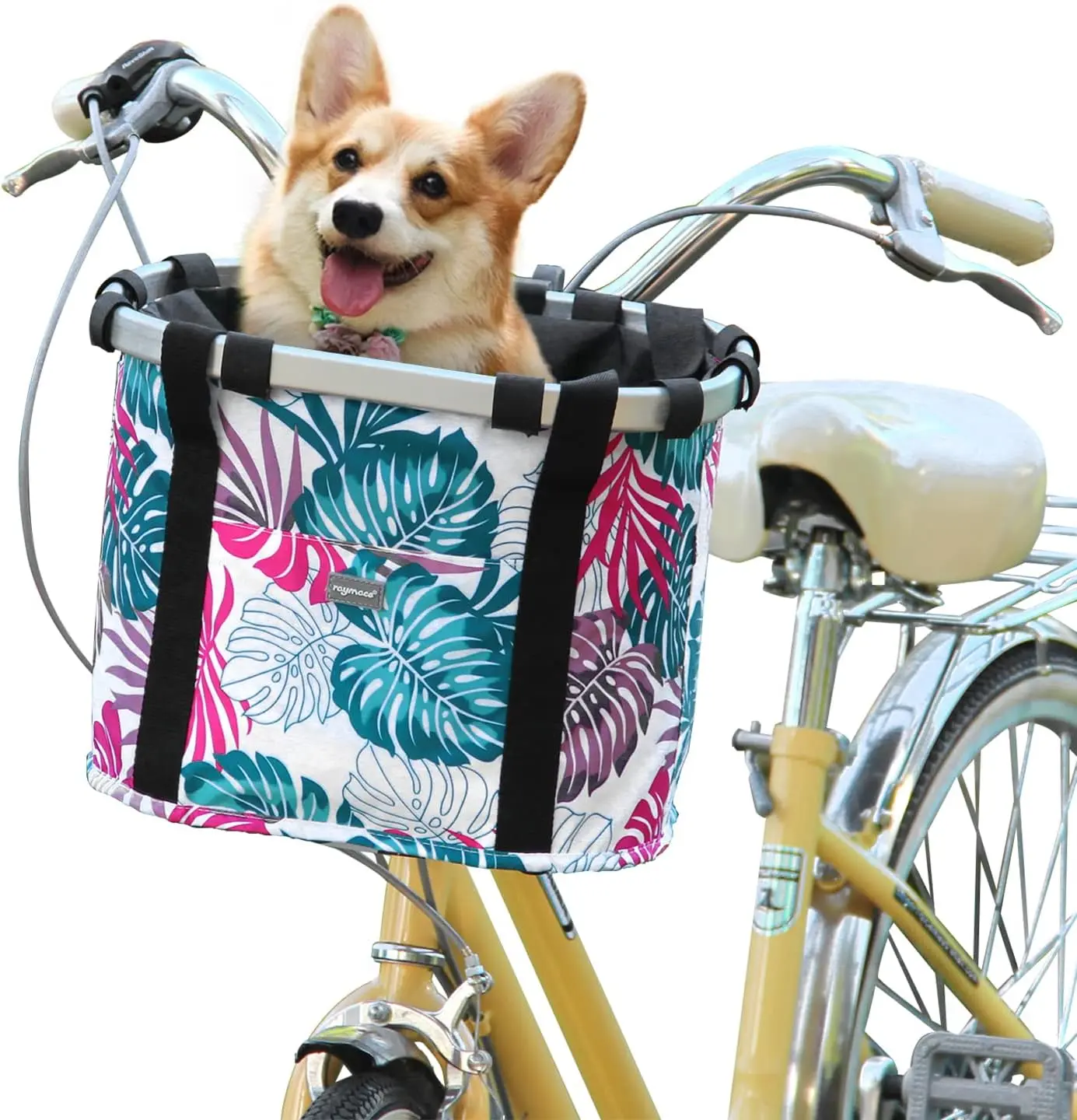 Bicycle Basket   Handlebar Basket Front,Folding Detachable Quick Release Easy Install,Cycling Picnic Bag