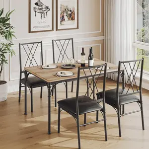 【Labor Day Sale】Beige/Khaki Dining Table Set for 4, Kitchen Table Set with Upholstered Bench, Dining Room Table Set for 4-6 with Cozy Cushion, 3 Piece Dining Table Set for Small Space, Apartment, Burlywood