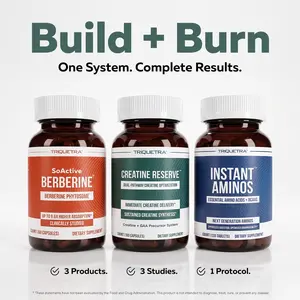 NEW! Build and Burn by Triquetra | Instant Amino Tablets, Creatine Reserve & SoActive Berberine Dietary Supplement Muscle Protein, Fitness