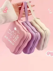 Portable Square Electronic Accessories Storage Bag, Fits Ccd Camera Charger, Headphones, Cards, Data Cables, Cute Cartoon Design