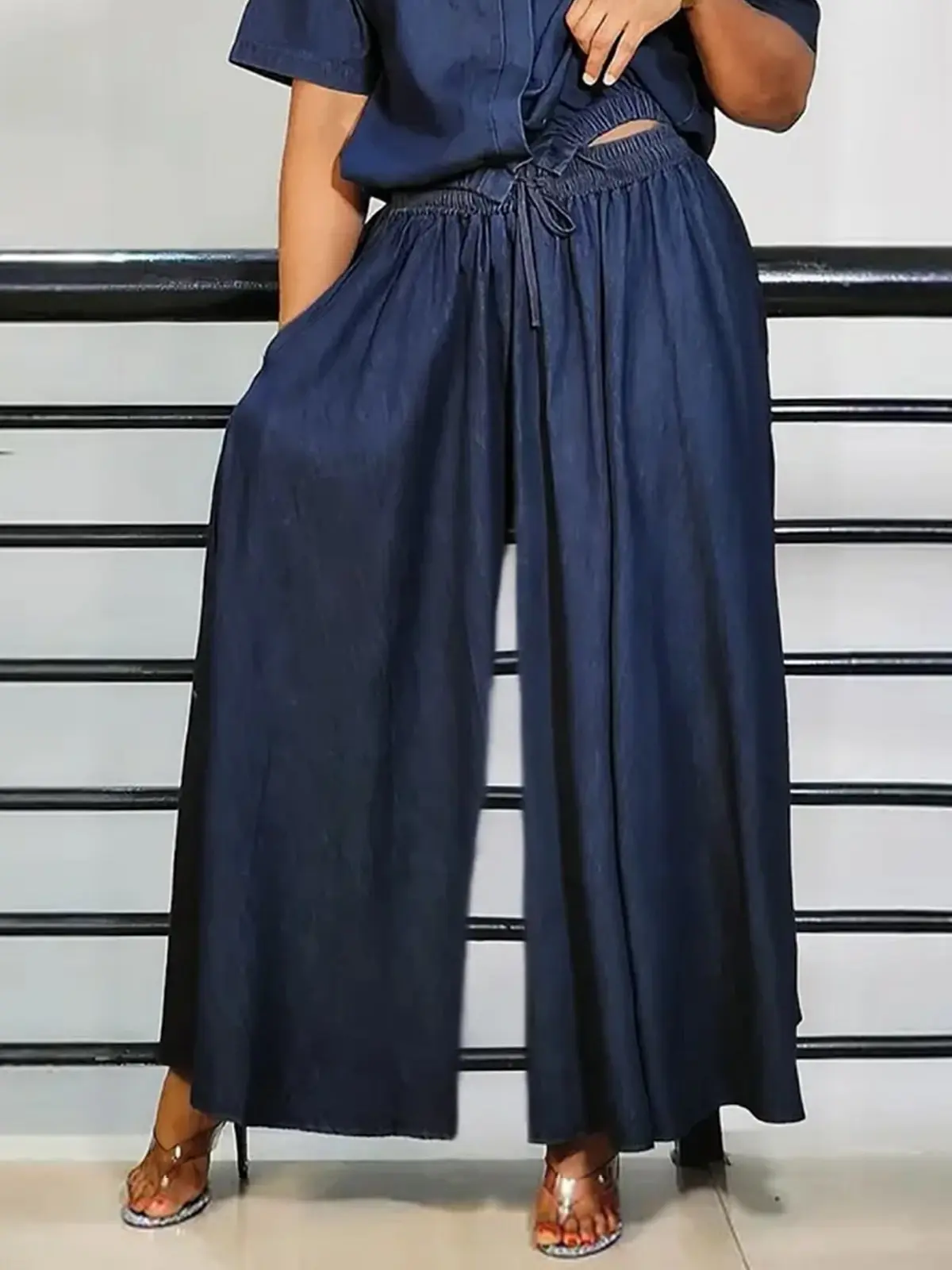 Casual Loose Plain Soft Tencel Denim Jeans