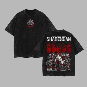 Uchiha Clan - Madara - Sasuke - Shisui - Obito Naruto Anime Retro Unisex Acid Washed T-Shirt, Hoodie, Sharingan Oversized Unisex Anime Merch, Soft Cotton Streetwear Clothes, Unisex Manga Apparel, Gift for Anime Fans, Christmas Gift